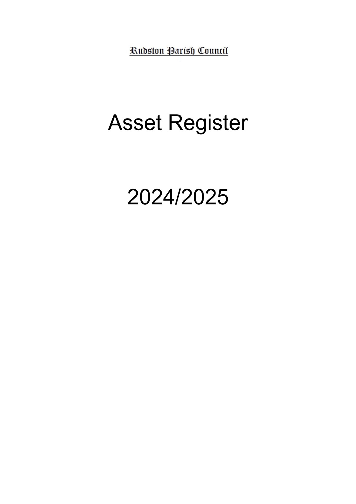 Asset Register