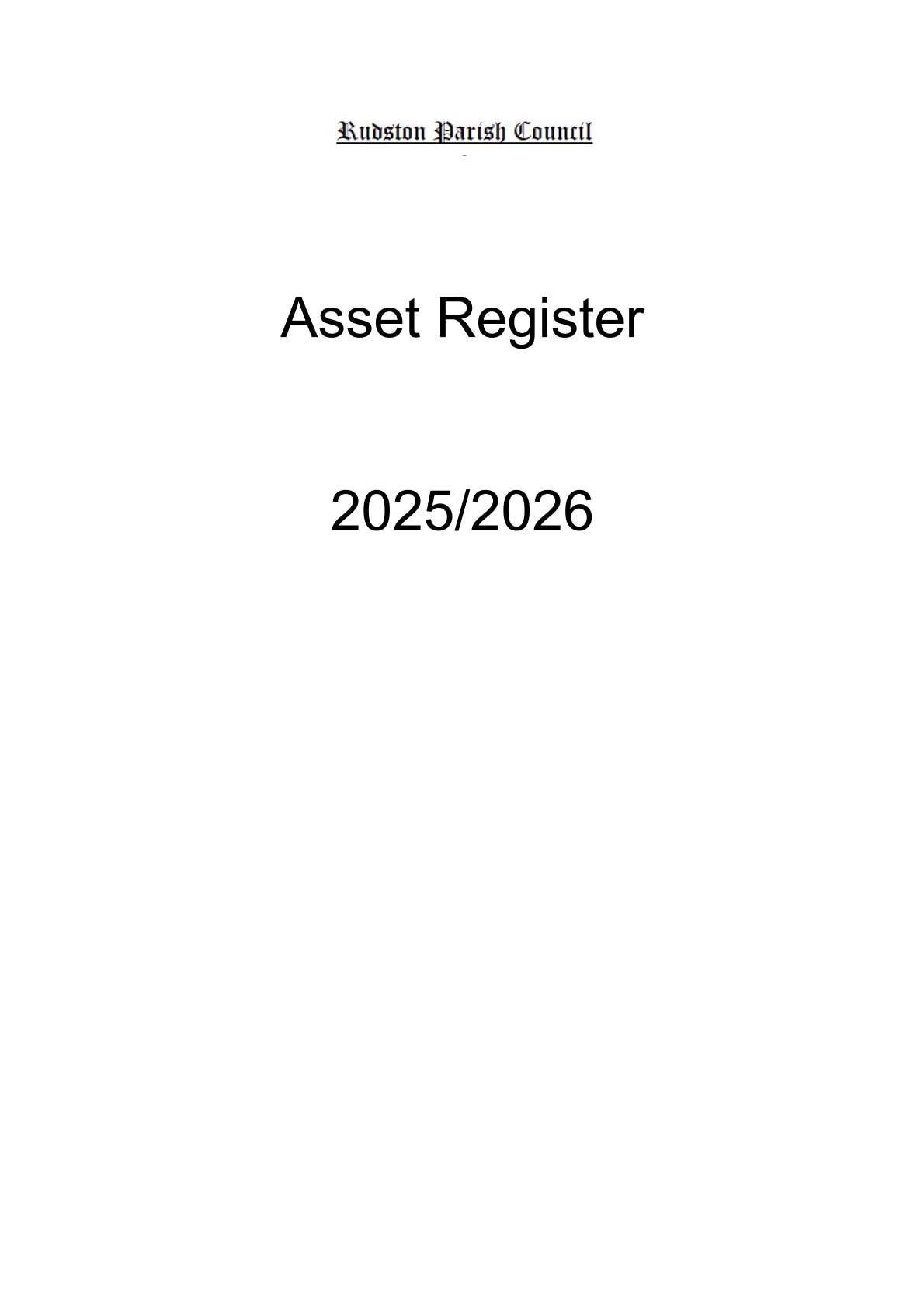 Asset Register